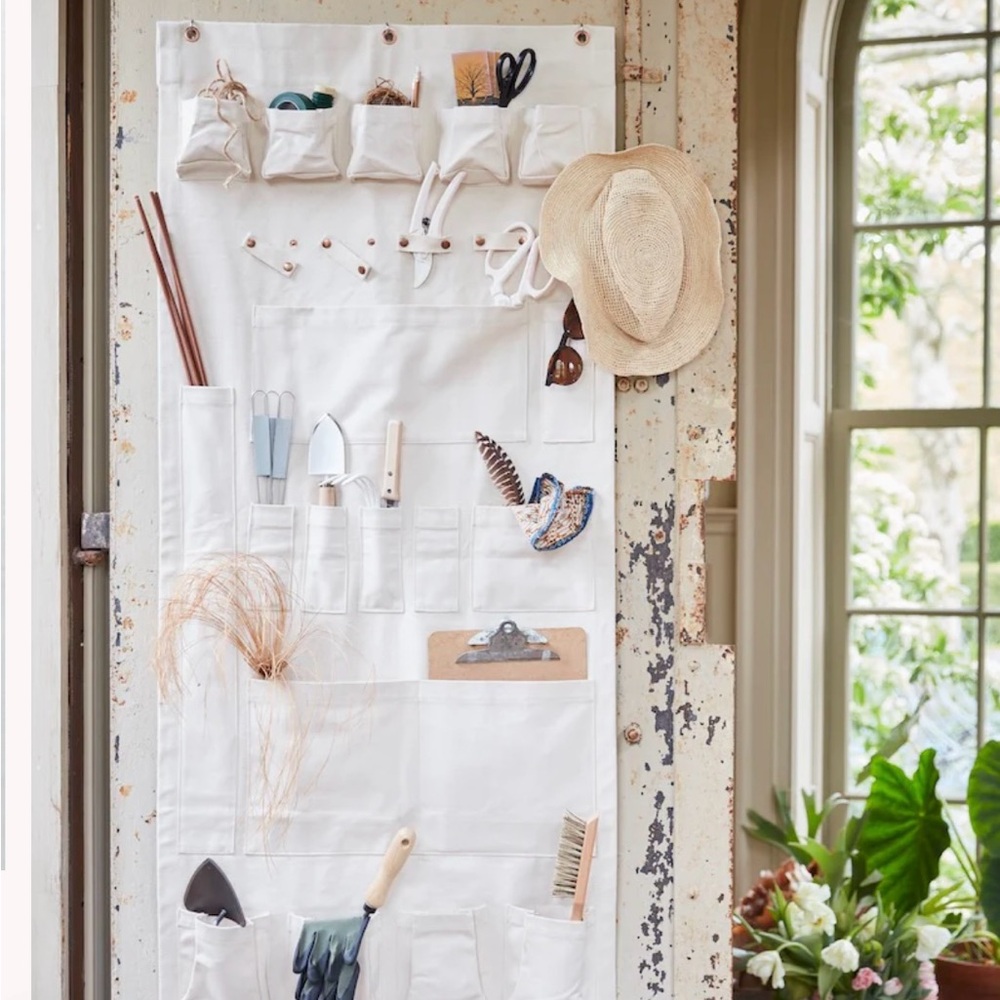 The Floral Society Cotton Canvas Hand Sewn Wall Organizer. New.